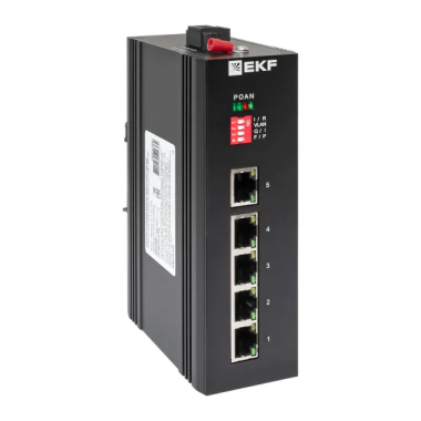 Фотография товара 'EKF TSX-U-5GT Промышленный неуправляемый коммутатор U-5GT, 5 портов 10/100/1000Base-T(X) RJ45'