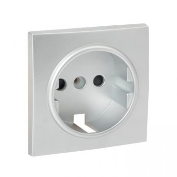 Фотография товара 'EKF Валенсия лицевая панель розетки 1-местной с/з 16А сталь ESR16-L-028-30'