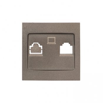 Фотография товара 'EKF Валенсия лицевая панель розетки RJ-45 1-местная графит ESK01-L-035-60'