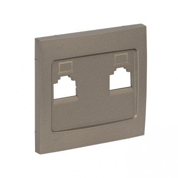 Фотография товара 'EKF Валенсия лицевая панель розетки RJ-45 2-местная графит ESK02-L-035-60'