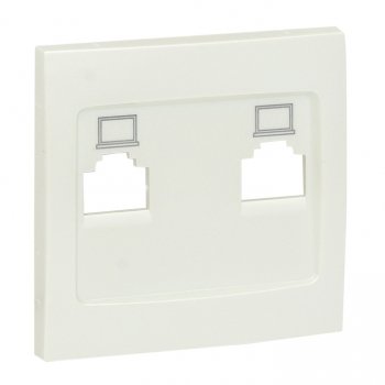 Фотография товара 'EKF Валенсия лицевая панель розетки RJ-45 2-местная жемчуг ESK02-L-035-50'