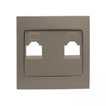 Фотография товара 'EKF Валенсия лицевая панель розетки RJ-45 2-местная кашемир ESK02-L-035-40'