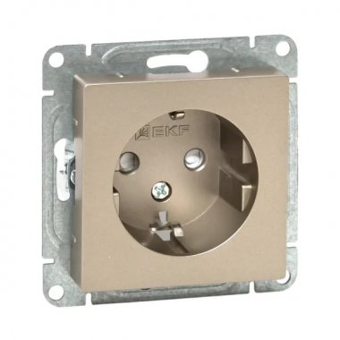 Фотография товара 'EKF UP1-SOC-111 Механизм розетки, 16А, с заземлением, со шторками, шампань Эпика'
