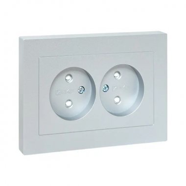 Фотография товара 'EKF UP1-SOA-201 Механизм розетки двойной, 16А, без заземления'