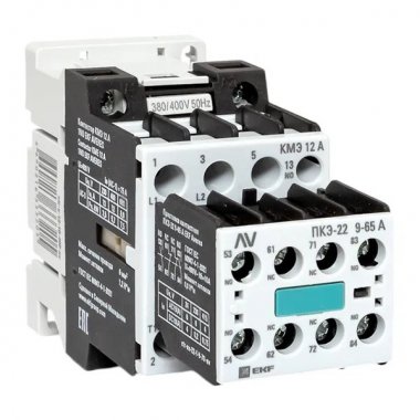 Фотография товара 'EKF ctr-s-12-10-400-av-22 Комплект КМЭ 12А 1NO 400В с дополнительными контактами 2НО+2НЗ АС'