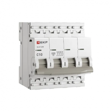Фотография товара 'EKF M634410C Автоматический выключатель ВА 47-63N 4P 10А (C) 4,5 кА'