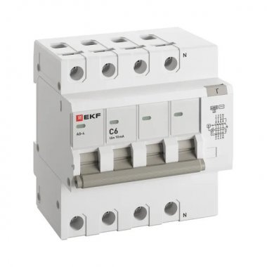 Фотография товара 'EKF DA4-6-06-10-pro Автоматический выключатель дифференциального тока АД-4 4Р 6А'