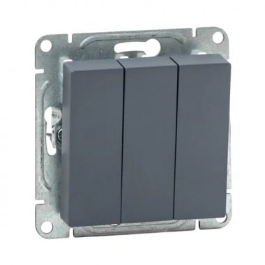 Фотография товара 'EKF UP1-SWG-31 Механизм выключателя, трёхклавишный, графит Эпика'