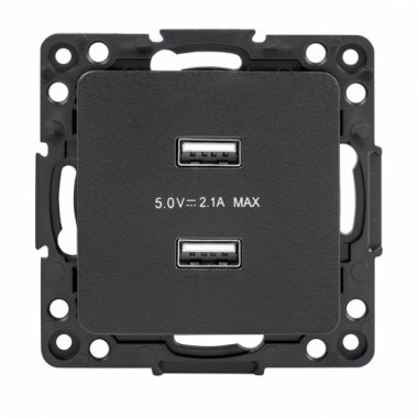 Фотография товара 'EKF EZR16-028-10-2USB Стокгольм Механизм Розетки USB 2-местной 2,1А'