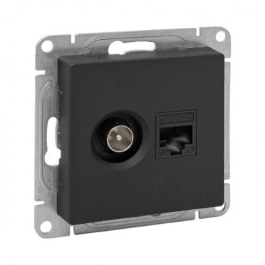 Фотография товара 'EKF UP1-SOB-TV+RJ Механизм розетки TV+RJ45 (cat5), чёрный Эпика'