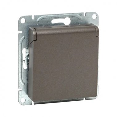 Фотография товара 'EKF UP1-SOM-111-44 Механизм розетки, 16А, IP44, с заземлением, со шторками, c крышкой'