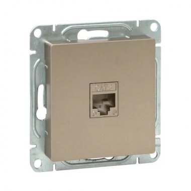 Фотография товара 'EKF UP1-SOC-RJ11 Механизм розетки RJ11, шампань Эпика'