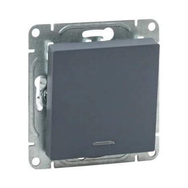 Фотография товара 'EKF UP1-SWG-14 Механизм выключателя, одноклавишный, с подсветкой, графит Эпика'