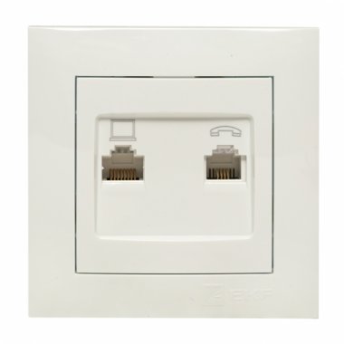 Фотография товара 'EKF EWK02-035-30 Валенсия розетка RJ-45+RJ11 2-местная'