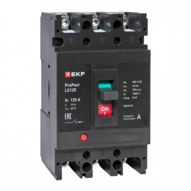 Фотография товара 'EKF mccb-125-18-3-125-ls Автоматический выключатель LS125 18кА 3P 125А'