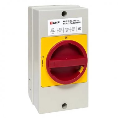 Фотография товара 'EKF pk-2k-13-25-a65 Переключатель кулачковый ПК-2-13 25А 3P "ВКЛ-ВЫКЛ"'