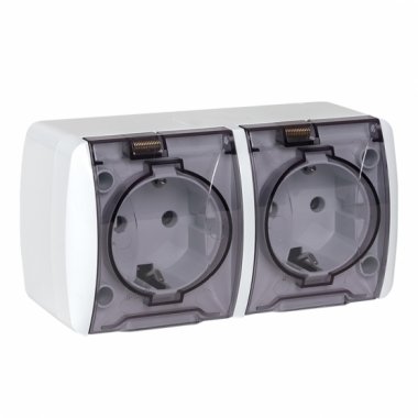 Фотография товара 'EKF EQR16-129-30-54-T Владивосток Розетка 2-местная 16А IP54'