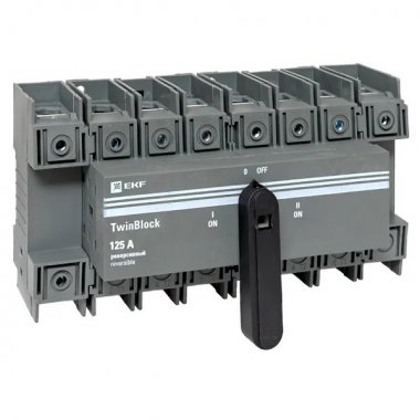 Фотография товара 'EKF tb-s-125-4p-rev Рубильник 125A 4P реверсивный c рукояткой для прямой установки TwinBlock'