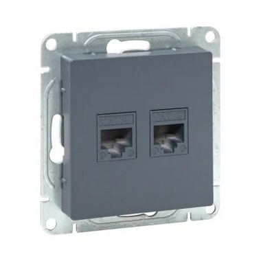 Фотография товара 'EKF UP1-SOG-2RJ45-5 Механизм розетки RJ45 - 2шт, (cat5)'