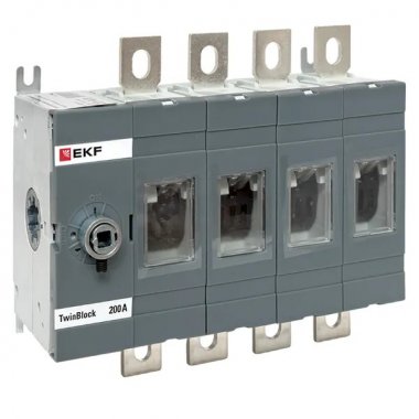 Фотография товара 'EKF tb-s-200-4p Рубильник 200A 4P без рукоятки управления TwinBlock'