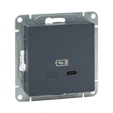 Фотография товара 'EKF UP1-SOG-USBCF Механизм розетки USB-С, быстрая, графит Эпика'