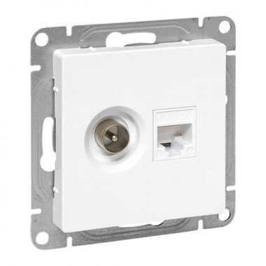Фотография товара 'EKF UP1-SOW-TV+RJ Механизм розетки TV+RJ45 (cat5), белый Эпика'