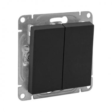 Фотография товара 'EKF UP1-SWB-23 Механизм выключателя, двухклавишный, кнопочный, чёрный Эпика'