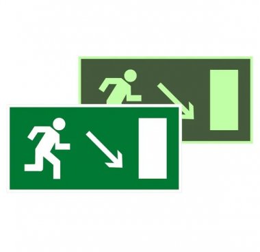 Фотография товара 'EKF pn-e-07-f Знак пластик E07 "Направление к эвакуационному выходу направо вниз" (150x300)'