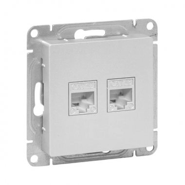 Фотография товара 'EKF UP1-SOA-2RJ45-5 Механизм розетки RJ45 - 2шт, (cat5), алюминий'