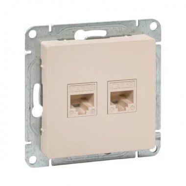 Фотография товара 'EKF UP1-SOI-2RJ45-5 Механизм розетки RJ45 - 2шт, (cat5), кремовый Эпика'