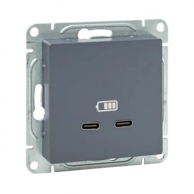 Фотография товара 'EKF UP1-SOG-2USBC Механизм розетки USB-C - 2шт'