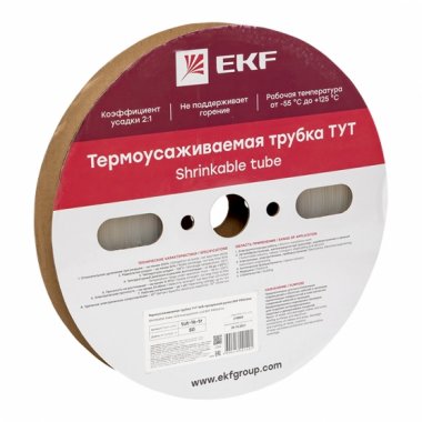 Фотография товара 'EKF tut-16-tr Термоусаживаемая трубка ТУТ 16/8 PROxima'