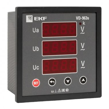 Фотография товара 'EKF VD-963s Вольтметр цифровой на панель 96x96 (квадратный вырез)'