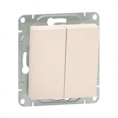 Фотография товара 'EKF UP1-SWI-22 Механизм выключателя, двухклавишный, перекрёстный, кремовый Эпика'