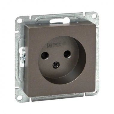 Фотография товара 'EKF UP1-SOM-101 Механизм розетки, 16А, без заземления, со шторками, мокко Эпика'