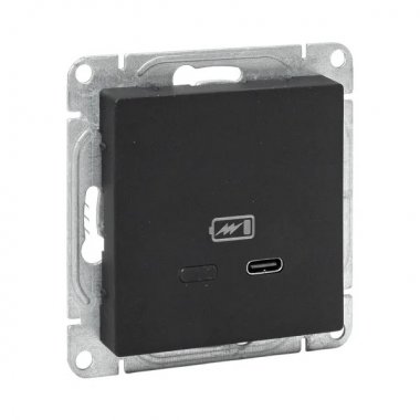 Фотография товара 'EKF UP1-SOB-USBCF Механизм розетки USB-С, быстрая, чёрная Эпика'