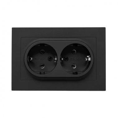 Фотография товара 'EKF UP1-SOB-211 Механизм розетки двойной, 16А, с заземлением, со шторками'