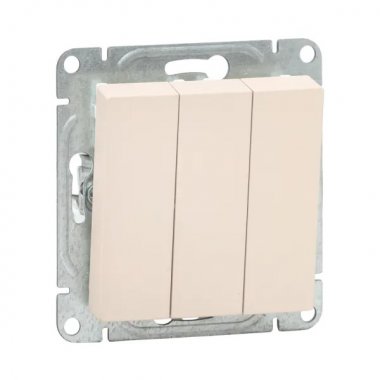 Фотография товара 'EKF UP1-SWI-31 Механизм выключателя, трёхклавишный, кремовый Эпика'