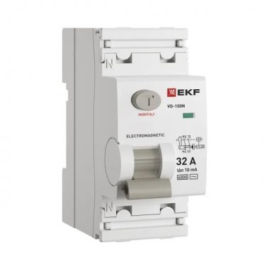 Фотография товара 'EKF E1026M3210 Выключатель дифференциального тока ВД-100N 2P 32А 10мА'