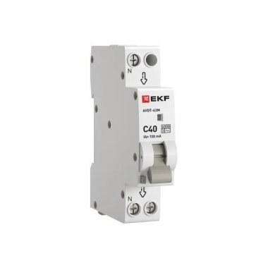 Фотография товара 'EKF DA63M-40-100 Автоматический выключатель дифференциального тока АВДТ-63М 1P+N 18мм 40А'