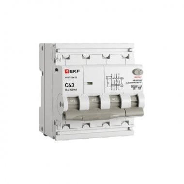 Фотография товара 'EKF D63N46MS63C300 Автоматический выключатель дифференциального тока АВДТ-63N 3P+N (S) 63А'
