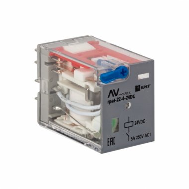 Фотография товара 'EKF rpat-22-4-24DC Реле промежуточное с кнопкой RPAt 22/4 5A 24В DC'