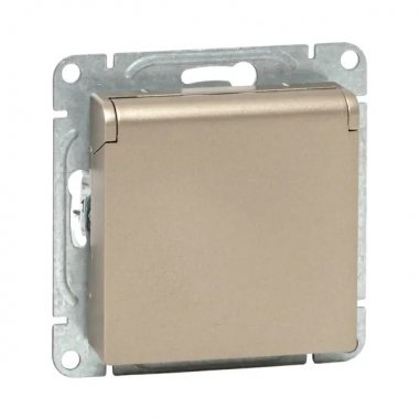 Фотография товара 'EKF UP1-SOC-111-44 Механизм розетки, 16А, IP44, с заземлением, со шторками, c крышкой'