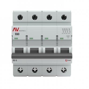 Фотография товара 'EKF Выключатель автоматический AV-6 DC 4P 3A (C) 6kA AVERES mcb6-DC-4-03C-av'