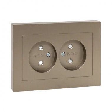 Фотография товара 'EKF UP1-SOC-201 Механизм розетки двойной, 16А, без заземления, со шторками'