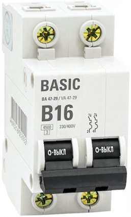 Фотография товара 'EKF Автоматический выключатель 2P 6А (B) 4,5кА ВА 47-29 Basic mcb4729-2-06-B'
