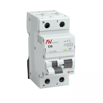 Фотография товара 'EKF Дифференциальный автомат DVA-6 1P+N 16А (B) 100мА (AC) 6кА AVERES rcbo6-1pn-16B-100-ac-av'