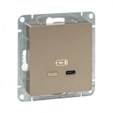 Фотография товара 'EKF UP1-SOC-USBCF Механизм розетки USB-С, быстрая, шампань Эпика'