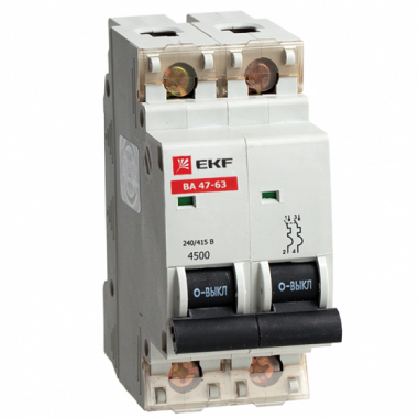 Фотография товара 'EKF mcb4763-2-01C Автоматический выключатель ВА 47-63, 2P 1А (C) 4,5kA'