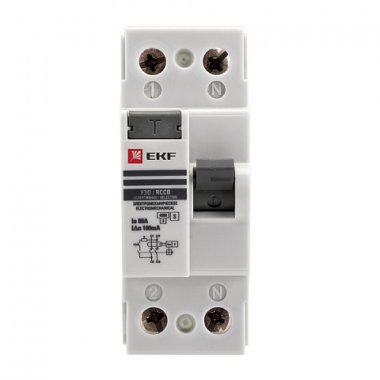 Фотография товара 'EKF Устройство защитного отключения селективное 2P 63А/100мА (электромеханическое) PROxima elcb-2-63-100S-em-pro'
